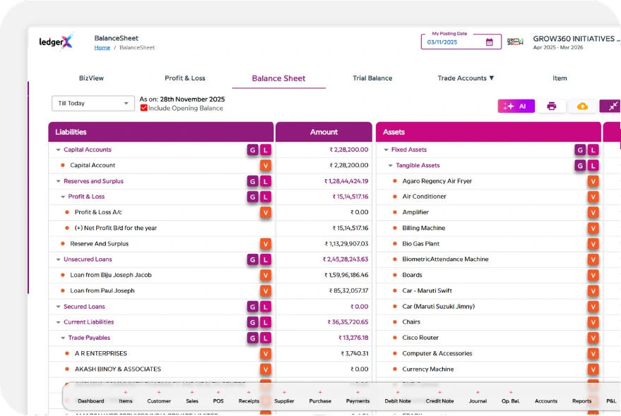 LedgerX Balance sheet